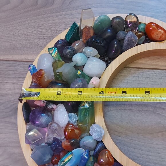 Wood Moon/Sun Crystal Holder w/Chips - Picture 9 of 10